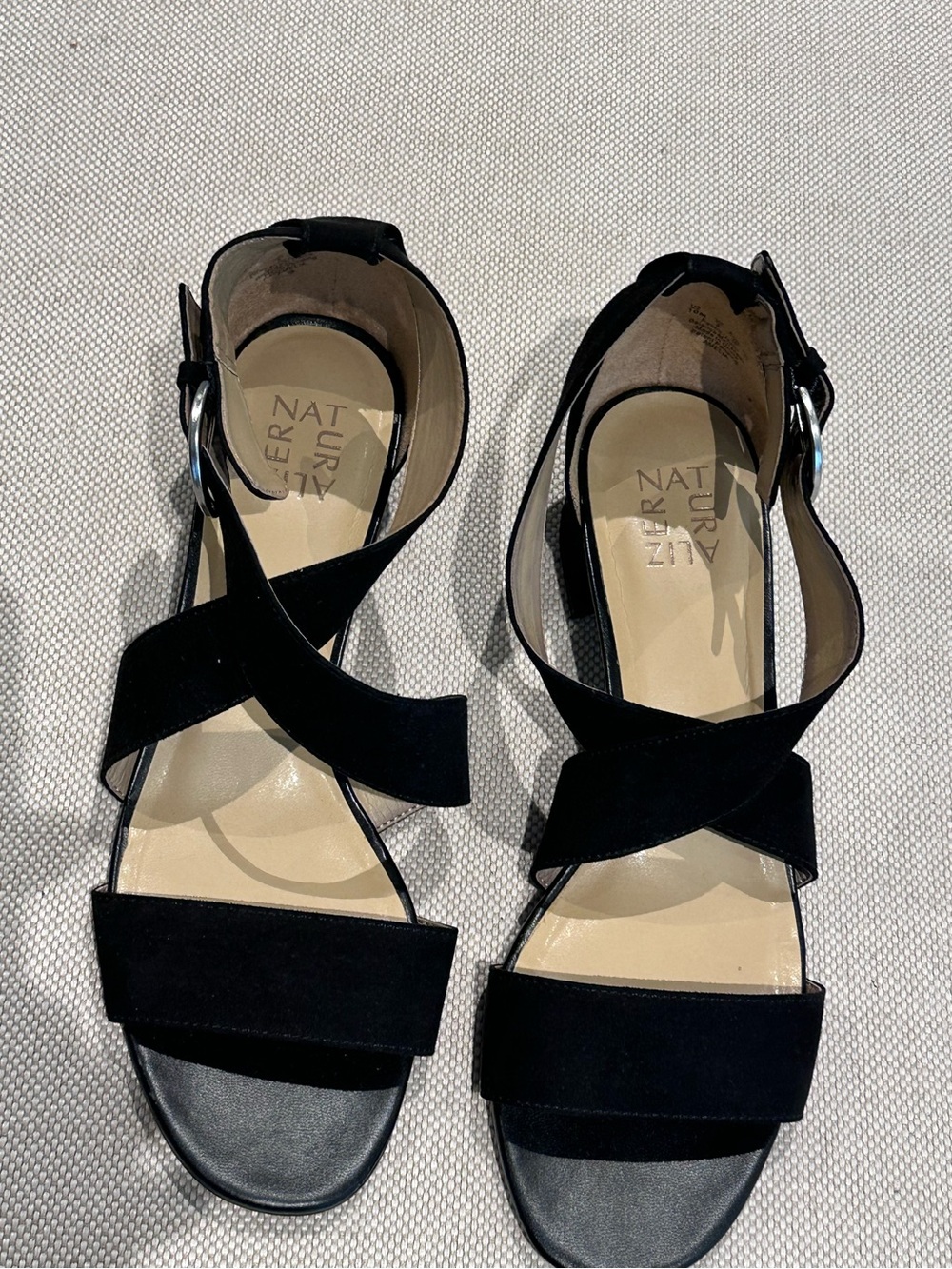 NATURALIZER size 10 Black Dress Ankle Amelia Sandals Adjustable Buckle Strap NEW - Picture 7 of 11